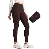 CRZ YOGA Matte Thermal Fleece Lined Leggings 28'' - Casual Lounge Workout Womens Yoga Full Length Pants Winter Warm