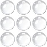 Enenes 25PCS 50mm Round Glass Cabochons, Clear Flat Back Dome Tiles | 25PCS 50mm Clear Round Glass Cabochons with Flat Backs for Jewelry Making, Pendants, Crafts and DIY Art Projects