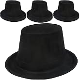 SGBETTER 8 Pack Kids Plastic Top Hat Black Magician Hat Party Top Hat for Toddler Halloween Christmas Costume Accessory