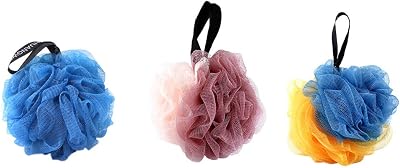 Omenluck 3Pcs Mesh Bath Shower Sponge Loofahs Soft Exfoliating Universal