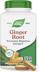 Nature’s Way Ginger Root Capsules, 1100 mg per 2-Capsule Serving Ginger Supplement for Digestive Comfort and Motion-Related N