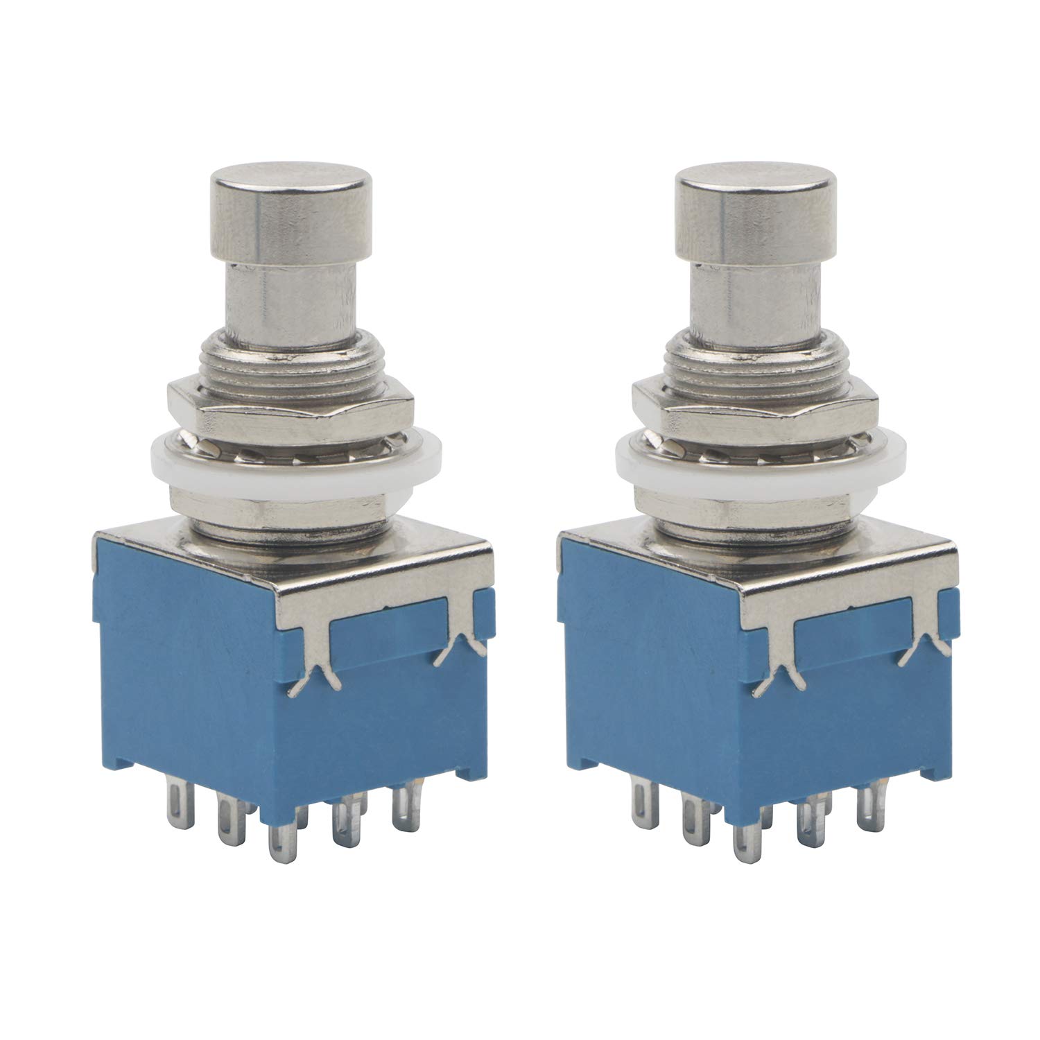 Unxuey 2pcs Electric Guitar Pedal Switch 3PDT Effects Stomp Foot True Bypass with Solder Connectors