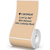 YIKIADA Brown Thermal Labels 1.96 × 3.14 Inch Vinyl Waterproof Stickers Self-Adhesive Address Decals Compatible with M110/M220 100 PCS