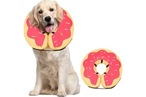 FAIRWIN Dog Cones Recovery Collars After Surgery Inflatable Soft Pet for Large Breeds Anti Licking Pulling Golden Retriever E