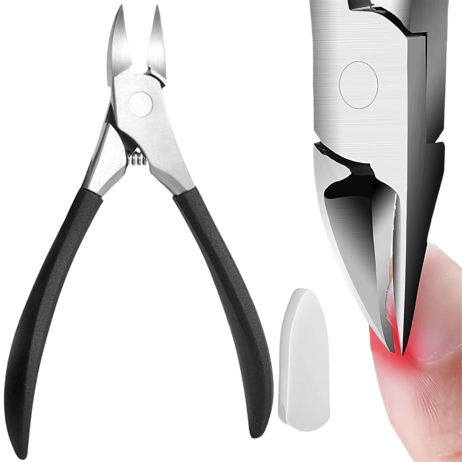 Toenail Clippers for Thick or Ingrown Toenails - YEESAM Precision Eagle Mouth Long Handle Toe Nail Clippers Scissors for Seniors Professional Trimmer, Hard Toe Nail Fingernail Strong Big Nail Nippers