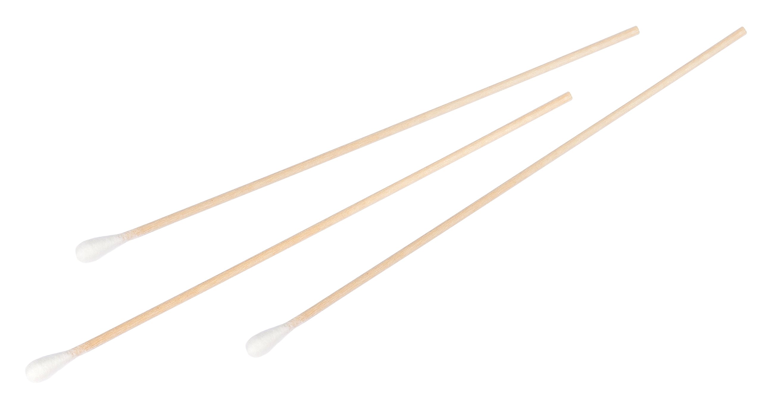 neoLab 2-1021 Cotton Swabs Wood Handle 150 mm x 2,5 mm Head 4-5.5 mm Pack of 100