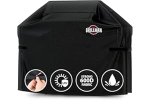 Grillman Premium BBQ Grill Cover. Rip-Proof & Waterproof (64" L x 24" W x 48" H, Black) Top Heavy Duty Large Grill for Weber Spirit, Genesis, Charbroil, etc. Barbecue and Gas Covers