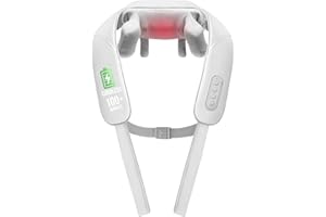 BURRKI Neck Massager with Heat, Cordless 4D 6 Massage Nodes Shoulder Massager with Heat, Neck and Shoulder Massager, Shiatsu Back Shoulder and Neck Massager for Traps, Leg and Body, Gift for Mother Women Men