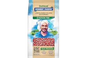 DeHaat Honest Farms Unpolished Kashmiri Rajma | Organic Red Kidney Beans | High-Protein Superfood for Muscle Growth & Recovery | Ideal for Rajma Curry & Indian Recipes | 17.64 Oz (500gm)