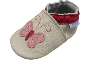 YIHAKIDS Baby Leather Shoes Soft Sole First Walking Moccasins Infants Toddler Boys Girls Crawling Slippers Slip-on Shoes with Elastic Ankle