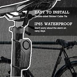 Wsdcam 113dB Bike Alarm Wireless Vibration Motion