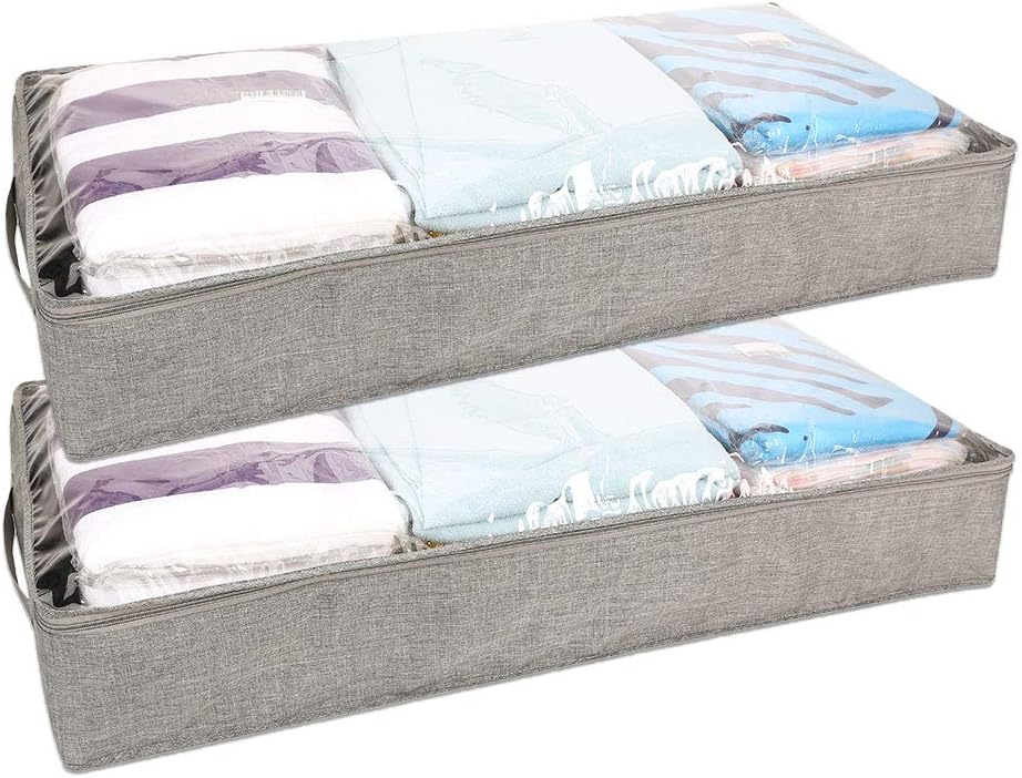 Under Bed Storage Containers Organizing (2 PCS) Grey