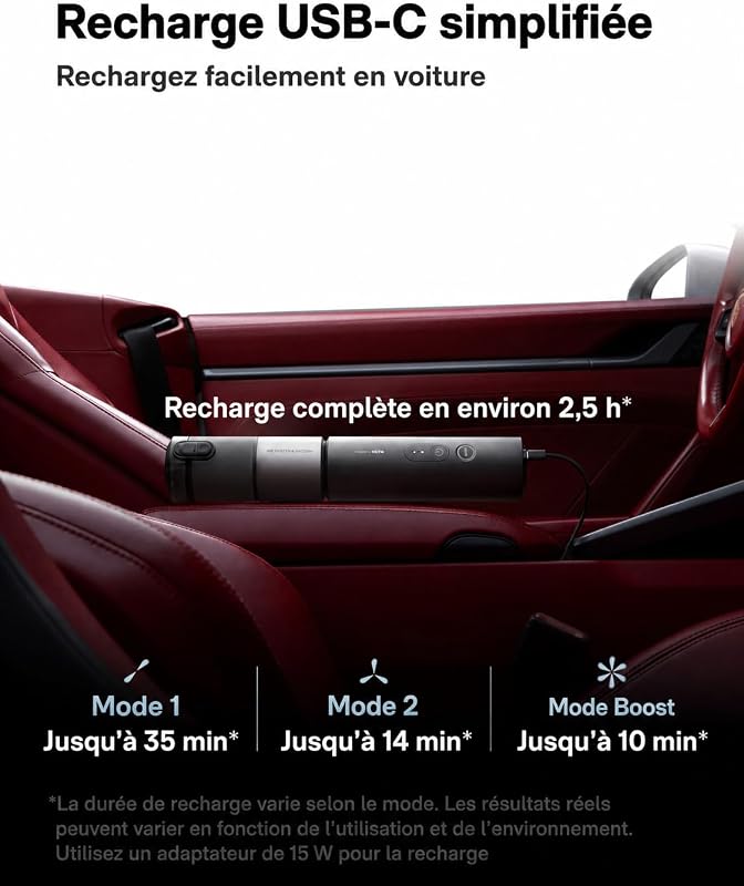 Aspirateur Voiture Puissant sans Fil, aspirateur à Main 20 000 Pa