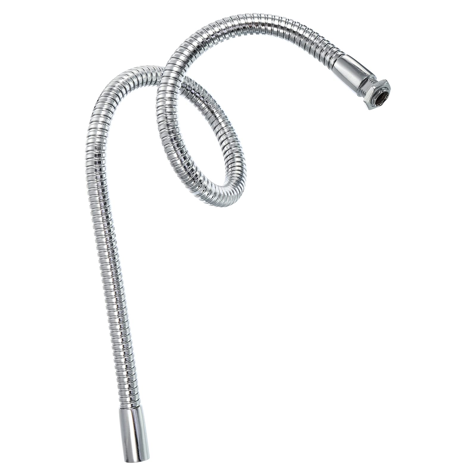 PATIKIL 19.7" Universal Gooseneck, M10 Fine Thread Metal Bendable Hose Flexible Arm Gooseneck Tube Extension for Multifunction DIY, Silver Tone