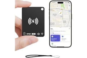 FVJ Key Finder Wallet Tracker Works with Apple Find My, Rechargeable Air Tracker Tag Smart Card, Item Finders for Key, Wallet, Luggage, Backpack, Suitcases, Passport et (1 Pack Black)