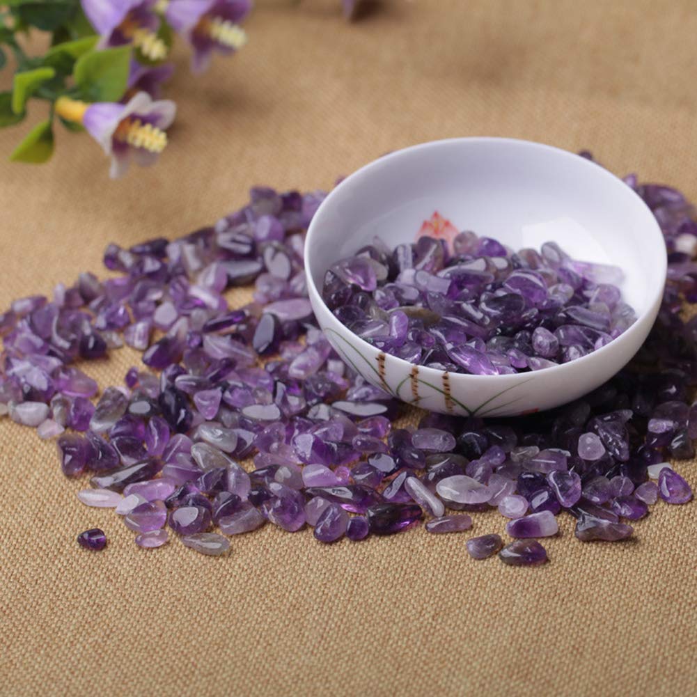 VGoodall Kieselsteine Dekosteine, 450g polierter Kies Flusskiesel Dekogranulat Dekokies Lila als Streudeko Zierkiesel für Garten Aquarium Deko