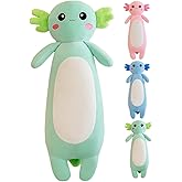 Kekeso Long Axolotl Stuffed Animal Salamander Plush Pillow, Soft Axolotl Plush Toy for Boys Girls Gifts for Christmas (Green, 65cm/25.59inch)
