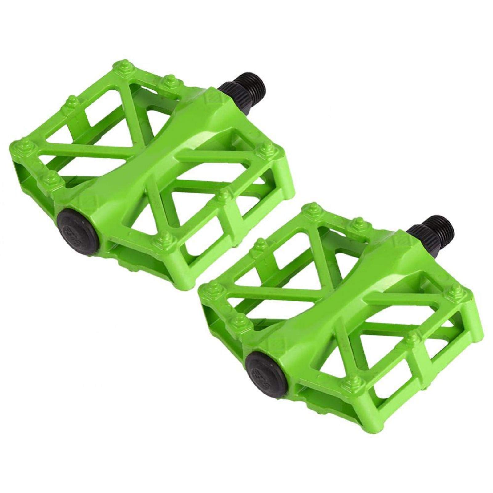 Germerse Bike Pedals, Kids Bike Pedals, 1 Pair Anti-Skid Aluminium Bike Platform Pedals Mountain Bike Pedals Flat Bike Pedals Mountain Bike Pedals Bicycle Pedals for Bicycle Bike(Green)