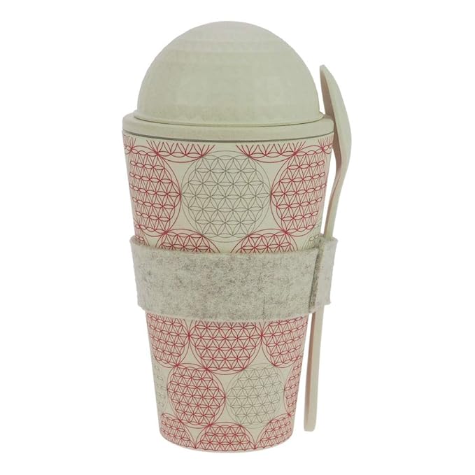 ebos Müsli-to-Go Becher aus Bambus | Müslibecher, Müslischale, Joghurtbecher | wiederverwendbar, umweltfreundlich, spülmaschi