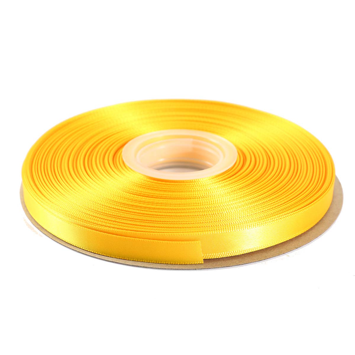 ITIsparkle 9mm Double Faced Satin Ribbon 45 Meters-Roll Set for Gift Wrapping Scrap Books Party Favor Hair Braids Baby Shower Decoration Floral Arrangement Craft Supplies, Maize Ribbon