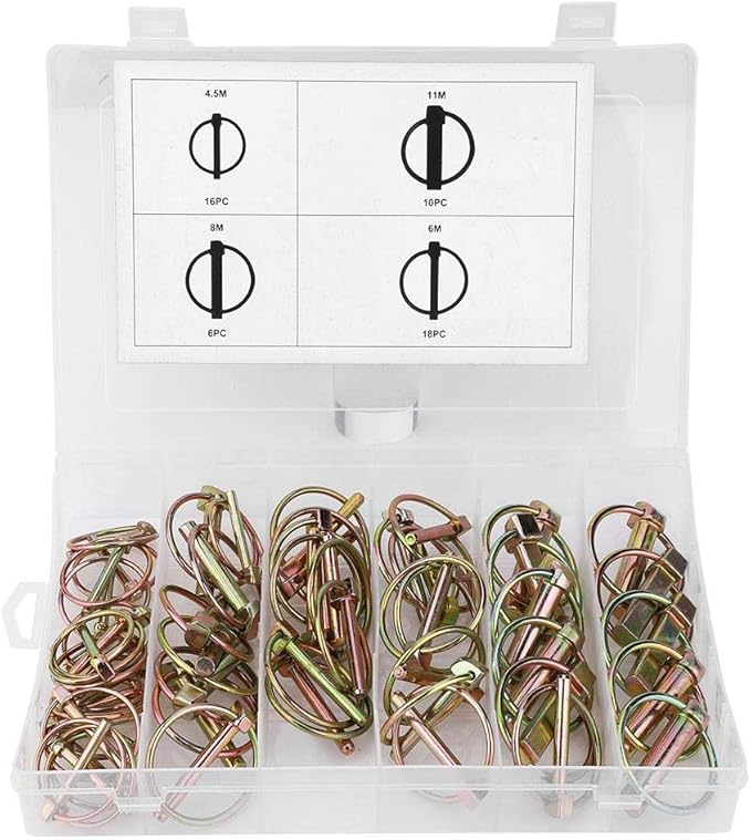 50pcs Lynch Pin Heavy Duty Steel Hitch Clips Tractor Lynch Pin Fastener