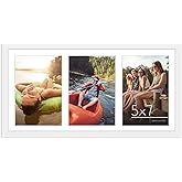 Americanflat 5x7 Picture Frame Collage with Shatter-Resistant Glass - Fits Three 5x7 Photos or Use as One 8x16 Frame - Signat