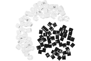 Zerodeko 100pcs Clothes Hanger Size Markers Numbered Plastic Labels Black White Mini Tags for Clothing Rack