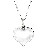 Ritastephens 925 Sterling Silver Necklace for Women | Shiny Puffed Heart Pendant Necklace | Polished Mini & Regular Size Options | Hypoallergenic & Nickel-Free | Elegant Gift for Her