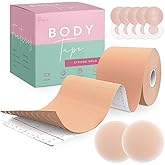 Risqué Boob Tape Boobtape for Breast Lift | Includes Nipple Covers | Body Tape for Push up & Shape | Works Great with Sticky Bra Backless Bra or Strapless Bra | Waterproof Sweat-Proof Beige