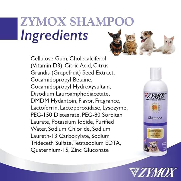 PET KING BRANDS ZYMOX SHAMPOO FOR DOGS AND CATS, 12OZ