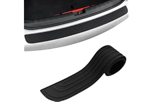 ESWW Car Rear Bumper Protector, 41 x 3.4 Inch Universal Anti-Scratch Rubber Rear Bumper Guard, Non-Slip Trimmable Trunk Sill Protector, Automotive Exterior Accessories for Cars SUV Truck (Black)