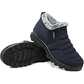 SHIBEVER Womens Snow Boots Ankle Booties Waterproof Winter Boots Synthetic Leather Side Zip Fashion Boots