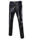 Boyland Mens Casual Night Club Metallic Moto Jeans