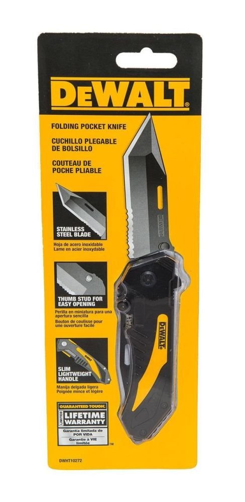 FOLDING POCKET KNIFE 8" by DEWALT MfrPartNo DWHT10272,pack of 2