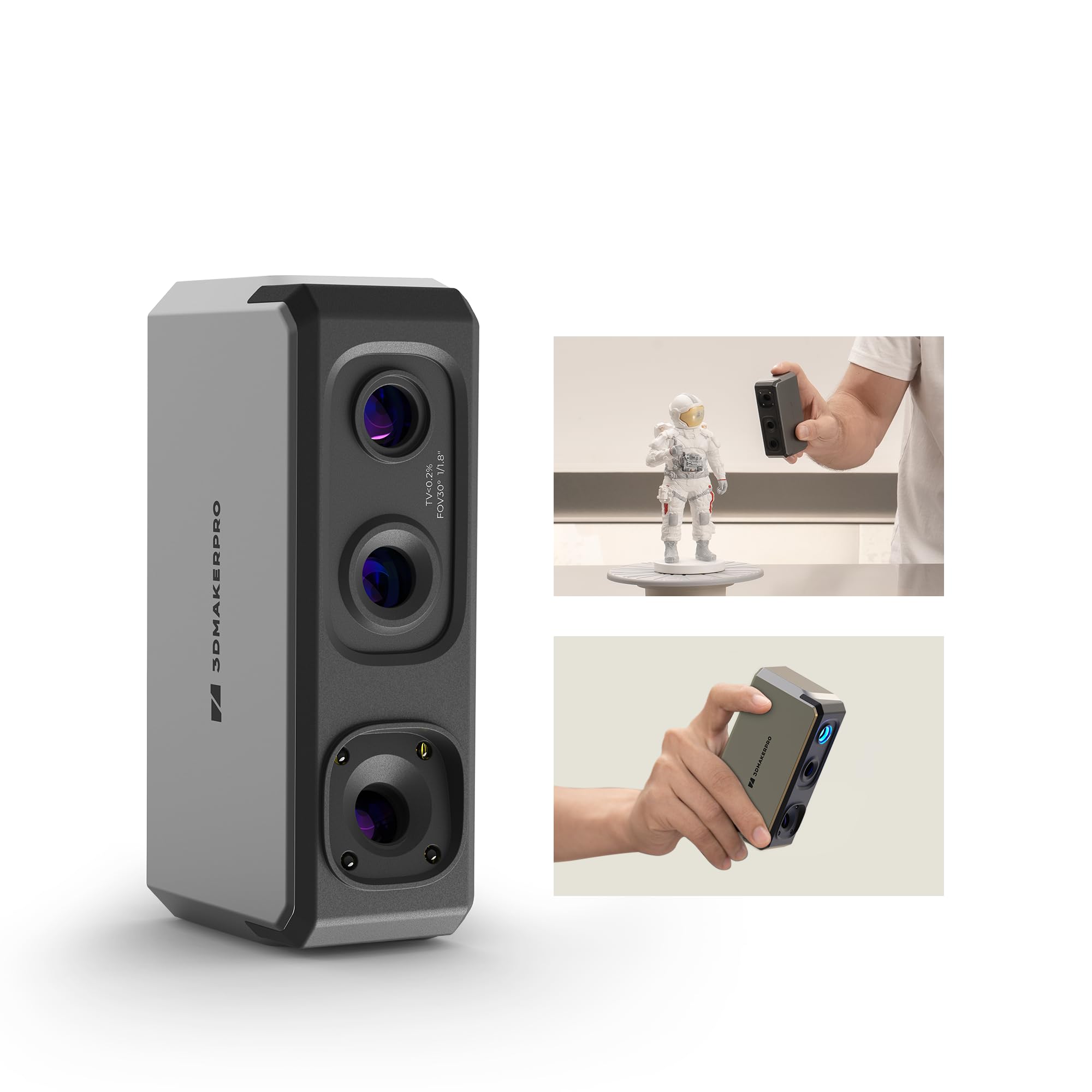 Photo 1 of 3DMakerpro 3D Scanner for 3D Printer with 0.01mm Accuracy, 24-bit Color Camera, 10FPS Scanning Speed, Anti-Shake Scan 3D Model Scanner for Android/iOS/Win10/MacOS-Seal Standard