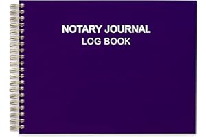 Tuun Fuplan Notary Journal Log Book, 10"x7", spiral bound Notary Journal, Hardcover, Notary Supplies, 100gsm Thick Paper, Purple