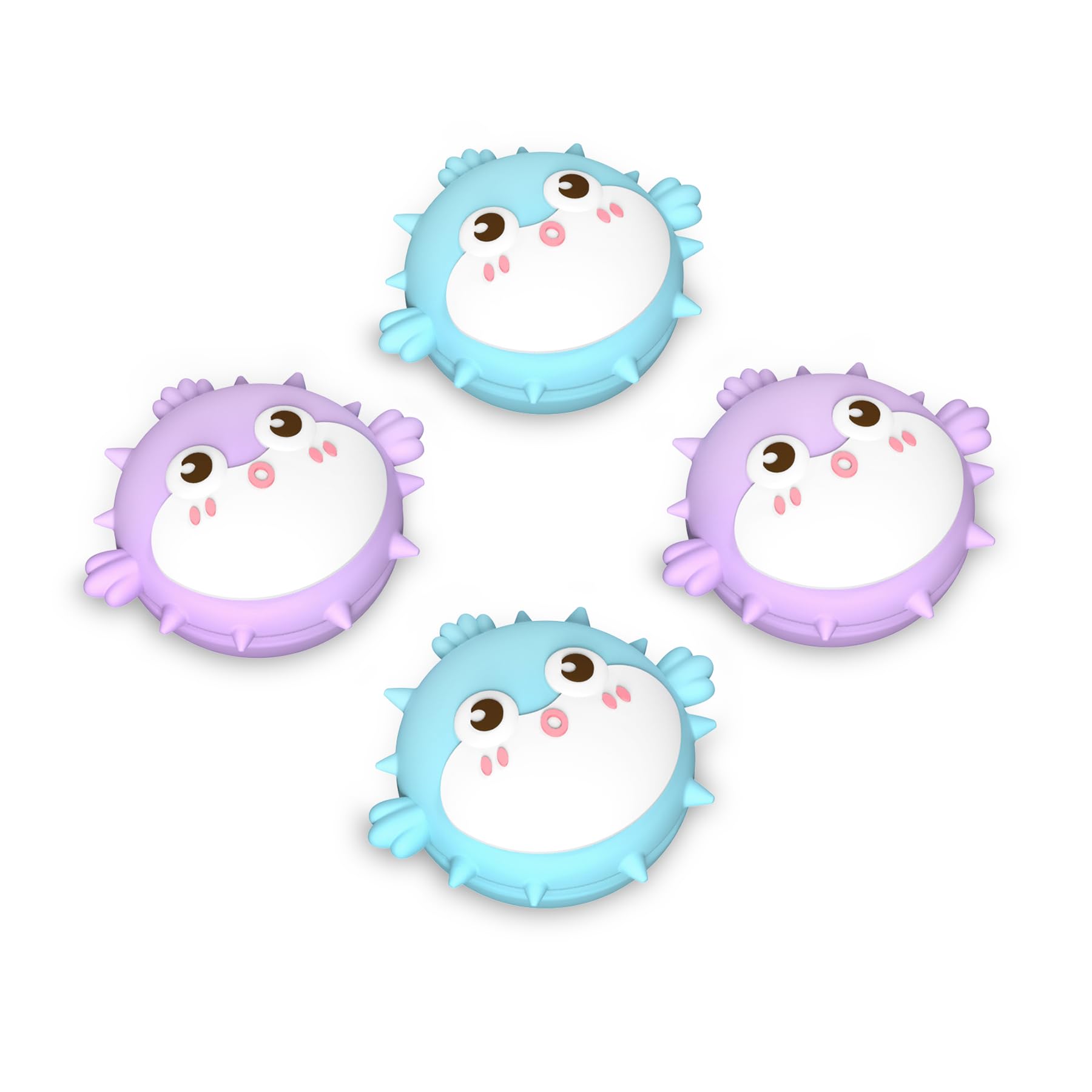 PlayVital Thumbs Cushion Caps Thumb Grip Caps for Nintendo Switch, Joystick Caps for Nintendo Switch Lite, Thumbstick Caps for Nintendo Switch OLED, Analog Stick Cover for Joycon - Chubby Puffer Fish