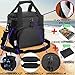 Insulated Lunch Bag For Men Women Work Kids Cooler Box Travel Bags Nylon Double-Sewn Thermal Food Kit Tote Bento Boxes Best 2 Way Zipper Closures Adjustable Shoulder Strap - Set Pockets Black