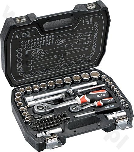 YATO YT-38782 - Socket Set 1/4-inch and 1/2-inch (72 Pieces), Schwarz, Variety Pack - Image 4