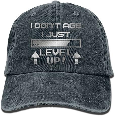 PMNADOU I Don't Age I Just Level up Denim Baseball Caps Hat Adjustable Cotton Sport Strap Cap for Men Women