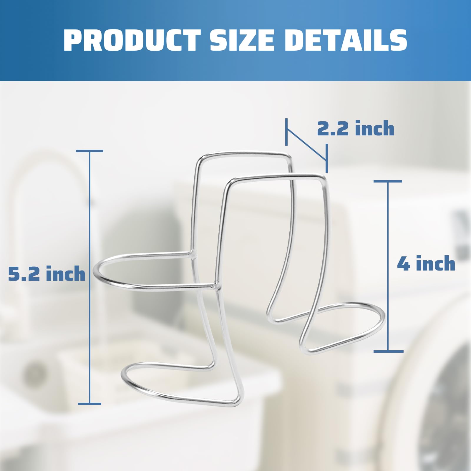 Washing Machine Drain Hose Holder, 304 Stainless Steel Adjustable Washer Drain Hose Holder, Universal Utility Sink Hose Clamp Fits All Tub Hose (0.1X5.3X5.5in)