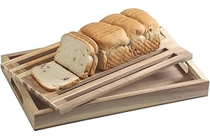 Acacia Wood Bread Slicer with Removable Crumb Tray – Multi-Purpose Serving Board