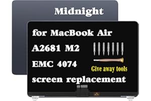 GBOLE A2681 Screen Replacement for MacBook Air M2 A2681 2022 13.6 inch EMC 4074 MLXW3 MLXX3 MLXY3 MLY03 MLY13 MLY23 MLY33 MLY43 Full LED LCD Screen Display Assembly (Midnight)