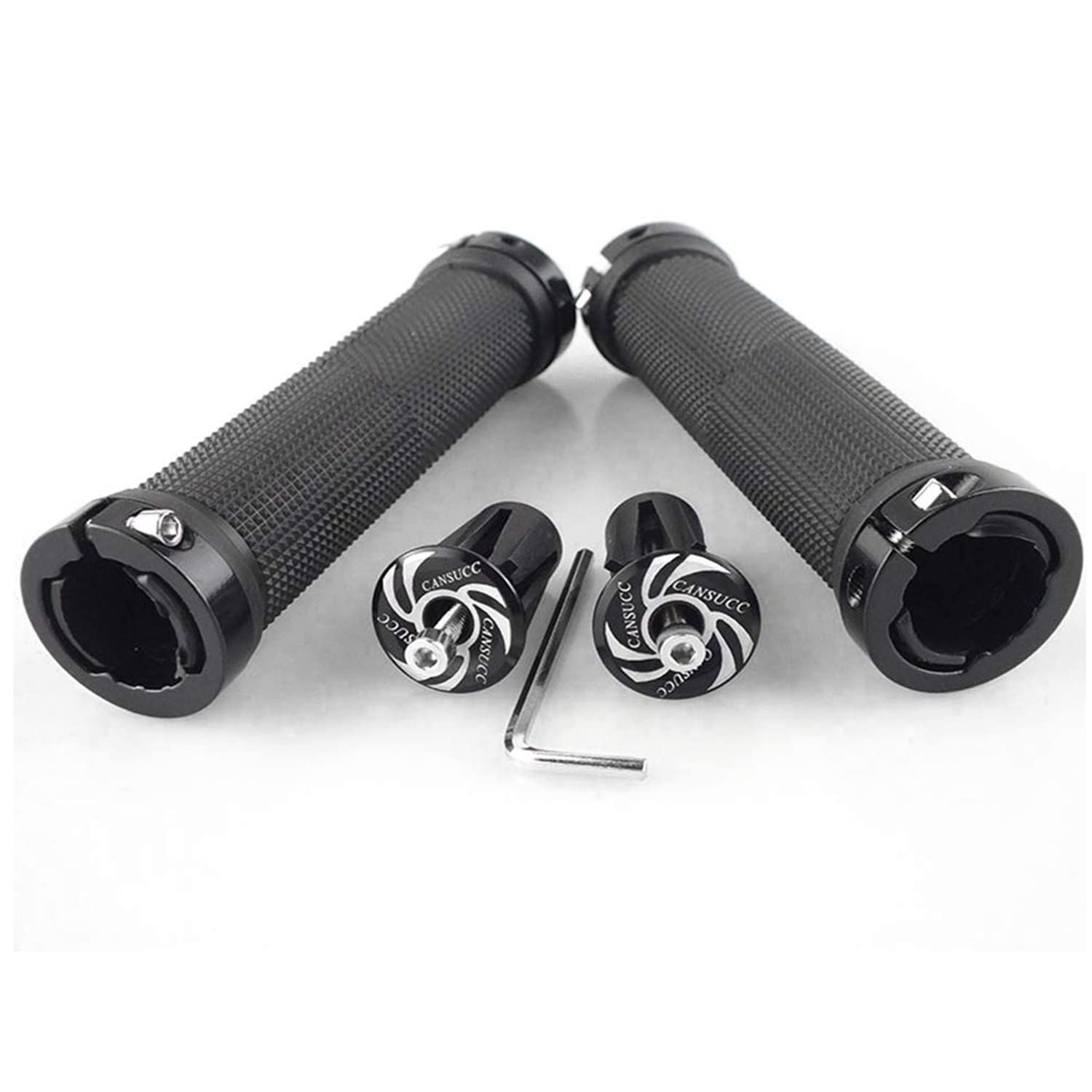 BeiLan Bike Handlebar Grips, Non-Slip Rubber Bicycle Handle Grip with Aluminum Lock for Bike Mountain Road MTB BMX Foldable Bicycle,Black — image 1