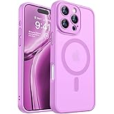 CANSHN Magnetic Compatible with iPhone 16 Pro Case, Upgraded [Full Camera Protection] [Compatible with Magsafe] [Translucent Matte] Shockproof Protective Phone Cover 6.3 Inch - Pinkish Purple