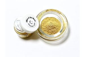 SLICE OF THE MOON Shimmer Gold Mica Powder | Skin Safe, Fine Pigment Powder for Epoxy Resin, Body Butter, Lip Gloss, Candle Color Dye, Soap Colorant & Slime Pigment Dust — 0.42oz (12g)