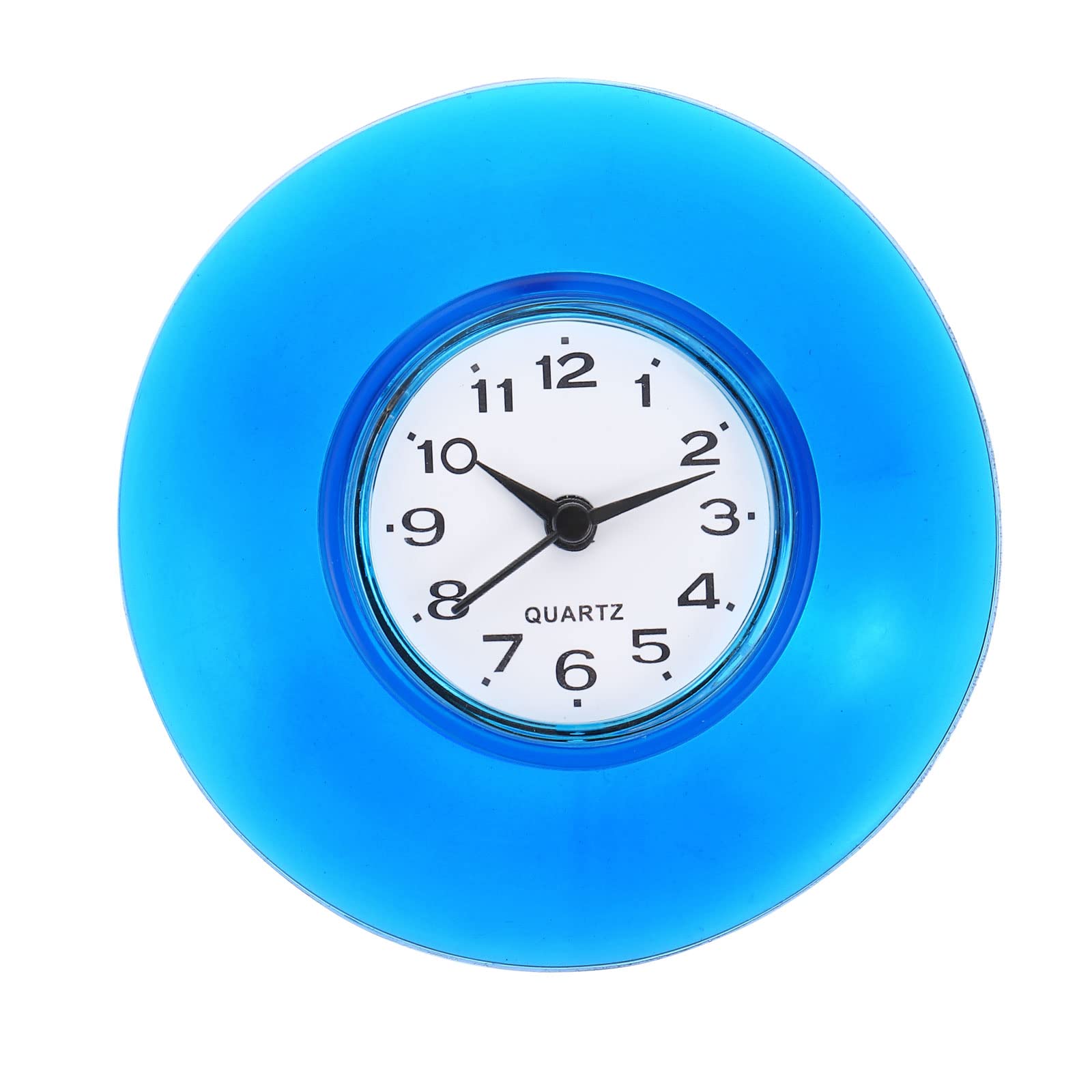 PATIKIL Wall Clock, Mini Cute Bathroom Kitchen Mirror Suction Wall Clock Waterproof Quartz Clocks for Shower Home Decoration, Blue