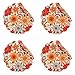 C&F Home Giselle Round Cotton Quilted Reversible Machine Washable Placemat Set of 4 Round Placemat Orange