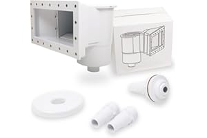 SunSolar Through Wall Skimmer Kit - Wide Mouth Opening for Above Ground Pools - Includes Floating Weir, Basket, Hose Adapters
