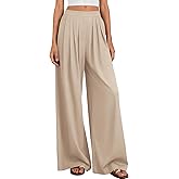 PRETTYGARDEN Loose Fit Wide Leg Pants Woman High Waisted Flowy Comfy Palazzo Pants for Women Work Trousers Spring Fashion